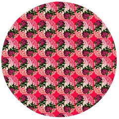 Doily Rose Pattern Watermelon Pink Wooden Bottle Opener (round) by snowwhitegirl