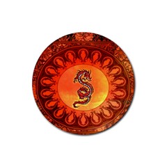 Wonderful Chinese Dragon Rubber Coaster (round)  by FantasyWorld7