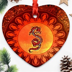 Wonderful Chinese Dragon Heart Ornament (two Sides) by FantasyWorld7