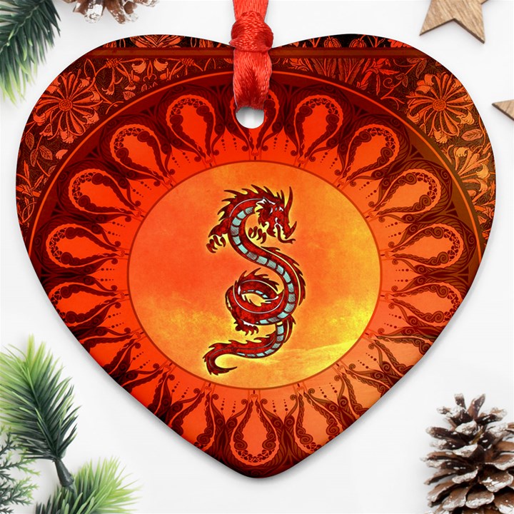 Wonderful Chinese Dragon Heart Ornament (Two Sides)