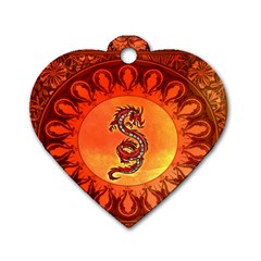 Wonderful Chinese Dragon Dog Tag Heart (one Side) by FantasyWorld7