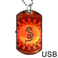 Wonderful Chinese Dragon Dog Tag Usb Flash (two Sides) by FantasyWorld7