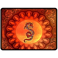 Wonderful Chinese Dragon Double Sided Fleece Blanket (large)  by FantasyWorld7