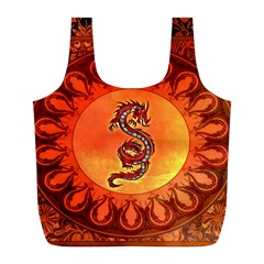 Wonderful Chinese Dragon Full Print Recycle Bag (l) by FantasyWorld7