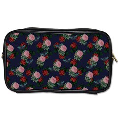 Dark Floral Butterfly Blue Toiletries Bag (Two Sides)