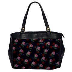 Dark Floral Butterfly Blue Oversize Office Handbag by snowwhitegirl