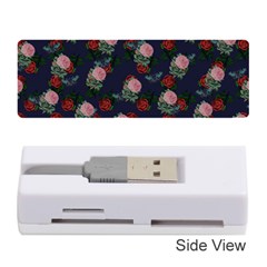 Dark Floral Butterfly Blue Memory Card Reader (Stick)