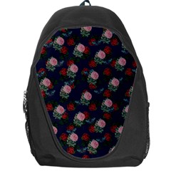 Dark Floral Butterfly Blue Backpack Bag by snowwhitegirl