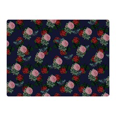 Dark Floral Butterfly Blue Double Sided Flano Blanket (Mini) 