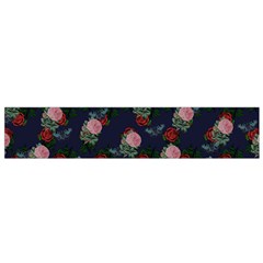 Dark Floral Butterfly Blue Small Flano Scarf