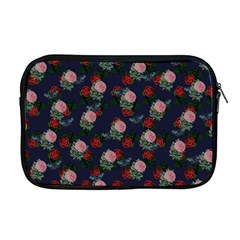 Dark Floral Butterfly Blue Apple Macbook Pro 17  Zipper Case by snowwhitegirl