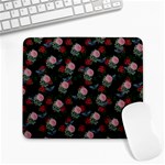 Dark Floral Butterfly Black Large Mousepads Front