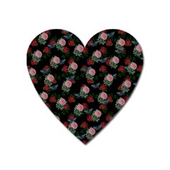 Dark Floral Butterfly Black Heart Magnet by snowwhitegirl