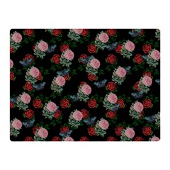 Dark Floral Butterfly Black Double Sided Flano Blanket (mini)  by snowwhitegirl