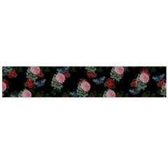 Dark Floral Butterfly Black Large Flano Scarf  by snowwhitegirl