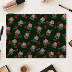 Dark Floral Butterfly Green Cosmetic Bag (xl) by snowwhitegirl