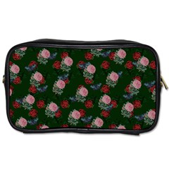 Dark Floral Butterfly Green Toiletries Bag (one Side) by snowwhitegirl