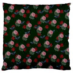 Dark Floral Butterfly Green Standard Flano Cushion Case (two Sides) by snowwhitegirl