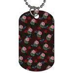 Dark Floral Butterfly Burgundy Dog Tag (Two Sides) Front