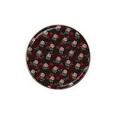 Dark Floral Butterfly Burgundy Hat Clip Ball Marker by snowwhitegirl