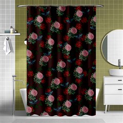 Dark Floral Butterfly Burgundy Shower Curtain 48  X 72  (small)  by snowwhitegirl