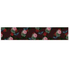 Dark Floral Butterfly Burgundy Large Flano Scarf  by snowwhitegirl