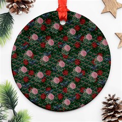 Dark Floral Butterfly Teal Bats Lip Green Ornament (round) by snowwhitegirl