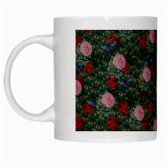 Dark Floral Butterfly Teal Bats Lip Green White Mugs by snowwhitegirl