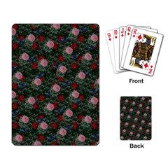 Dark Floral Butterfly Teal Bats Lip Green Playing Cards Single Design (rectangle) by snowwhitegirl