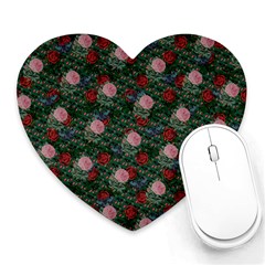 Dark Floral Butterfly Teal Bats Lip Green Heart Mousepads by snowwhitegirl