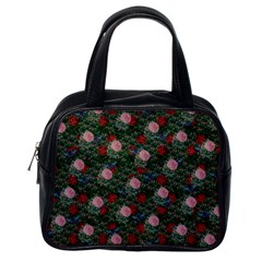 Dark Floral Butterfly Teal Bats Lip Green Classic Handbag (one Side) by snowwhitegirl