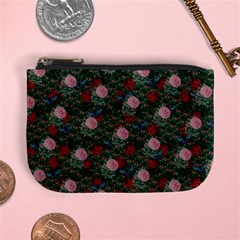 Dark Floral Butterfly Teal Bats Lip Green Mini Coin Purse by snowwhitegirl