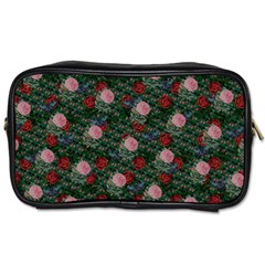 Dark Floral Butterfly Teal Bats Lip Green Toiletries Bag (two Sides) by snowwhitegirl