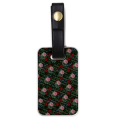 Dark Floral Butterfly Teal Bats Lip Green Luggage Tag (one Side) by snowwhitegirl