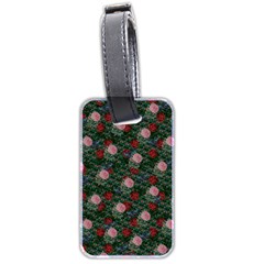 Dark Floral Butterfly Teal Bats Lip Green Luggage Tag (two Sides) by snowwhitegirl