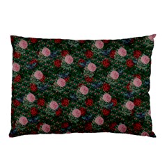 Dark Floral Butterfly Teal Bats Lip Green Pillow Case (two Sides) by snowwhitegirl