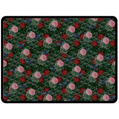 Dark Floral Butterfly Teal Bats Lip Green Double Sided Fleece Blanket (large)  by snowwhitegirl