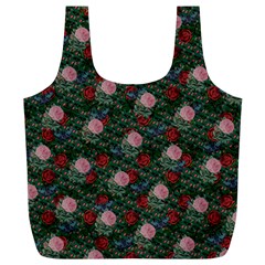 Dark Floral Butterfly Teal Bats Lip Green Full Print Recycle Bag (xl) by snowwhitegirl