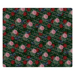 Dark Floral Butterfly Teal Bats Lip Green Double Sided Flano Blanket (small)  by snowwhitegirl