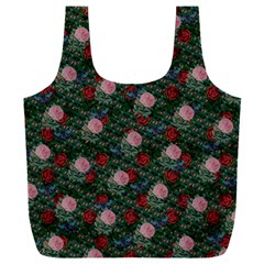 Dark Floral Butterfly Teal Bats Lip Green Full Print Recycle Bag (xxxl)