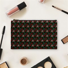 Dark Floral Butterfly Teal Bats Lip Green Small Cosmetic Bag (medium) by snowwhitegirl