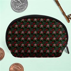 Dark Floral Butterfly Teal Bats Lip Green Small Accessory Pouch (large) by snowwhitegirl