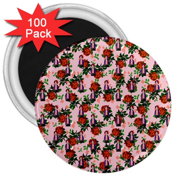 Fiola Pattern Pink 3  Magnets (100 pack)