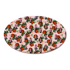 Fiola Pattern Pink Oval Magnet by snowwhitegirl