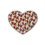 Fiola Pattern Pink Heart Coaster (4 pack)  Front