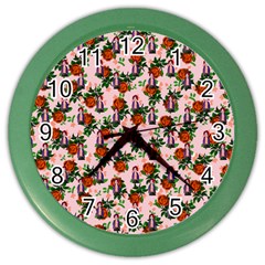 Fiola Pattern Pink Color Wall Clock by snowwhitegirl