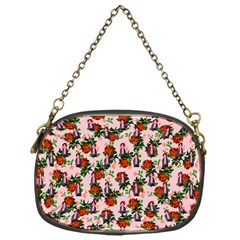 Fiola Pattern Pink Chain Purse (One Side)