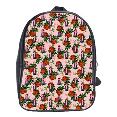 Fiola Pattern Pink School Bag (large) by snowwhitegirl