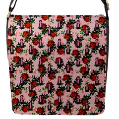 Fiola Pattern Pink Flap Closure Messenger Bag (S)