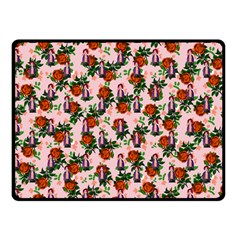 Fiola Pattern Pink Double Sided Fleece Blanket (Small) 